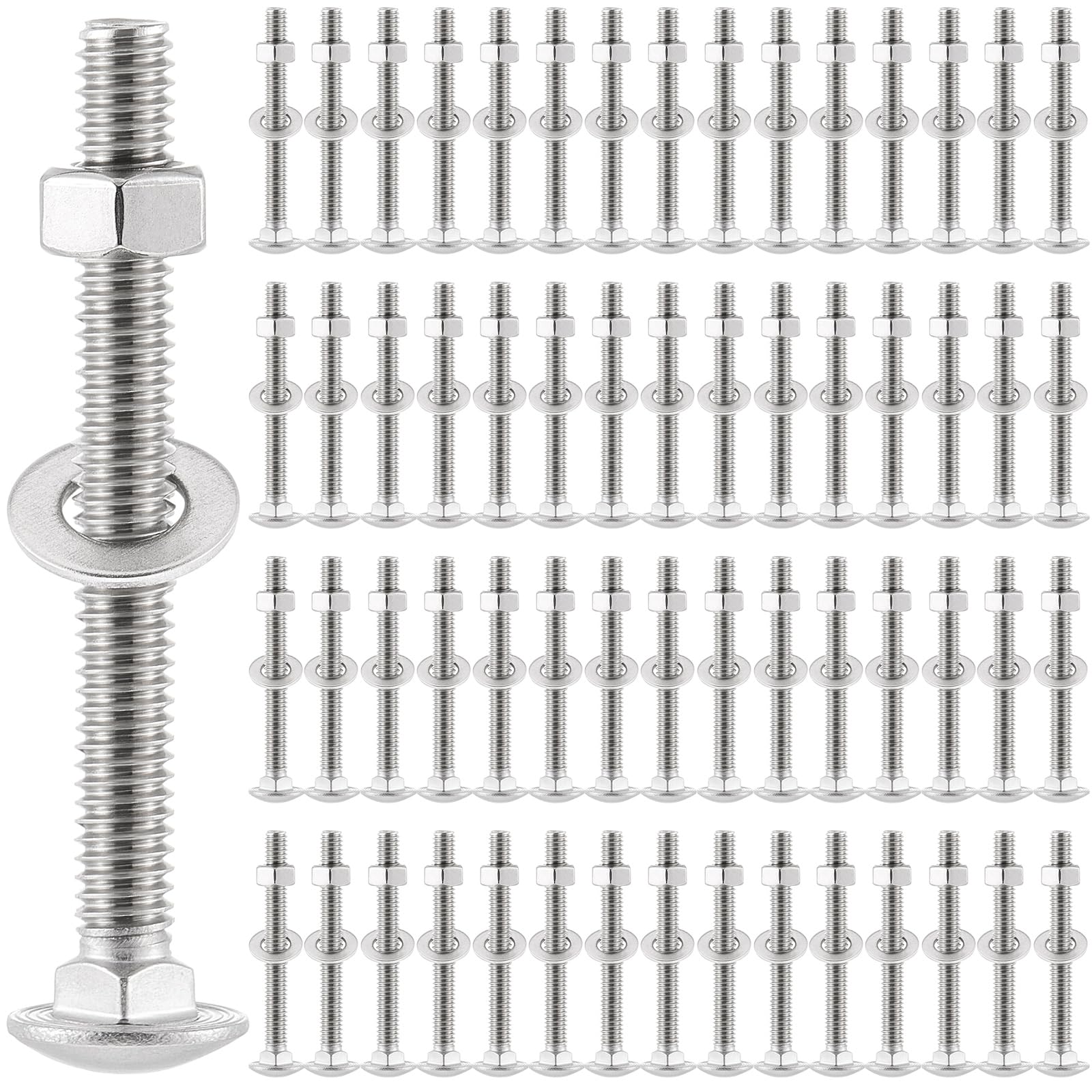 Zonon 25-Piece Stainless Steel Carriage Bolt Kit -30