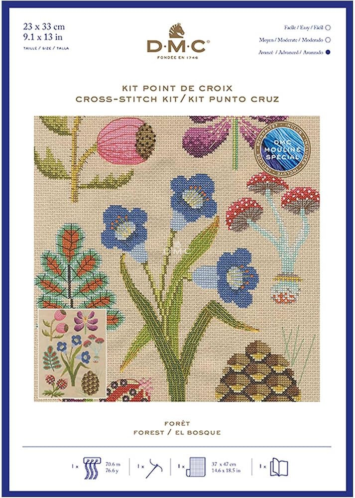 Amazon | DMC フラワー＆ボタニカル クロスステッチキット FOREST