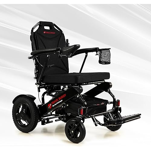 City 2 Plus by Travel Buggy - Foldable Electric Wheelchair - Easy to Use - Airplane Friendly - Ships from USA - Serviced in USA (Black-Black)