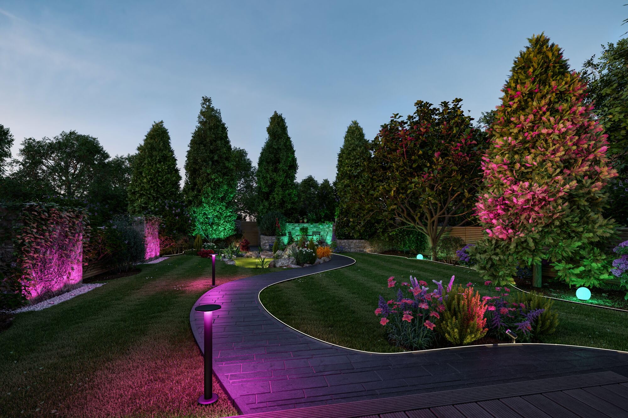 Paulmann 94269 Plug & Shine LED apparecchio per esterni ZigBee Globe RGBW incl. 1 oggetto luminoso dimmerabile da 2,8 Watt IP67 bianco illuminazione da giardino plastica bianco caldo 3000 K