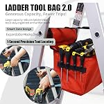 KVI Sac d'outils d'échelle pliante, Fit A Frame Stepladder, Pas besoin répété montée vers le haut, grande capacité