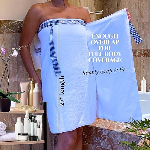 Miniatura 4 de UWRAPT - Toalla y toalla todo en uno. Ajustable que se adapta a diferentes tamaños de cuerpo. Sin toalla de velcro. No elástica. Toalla envolvente