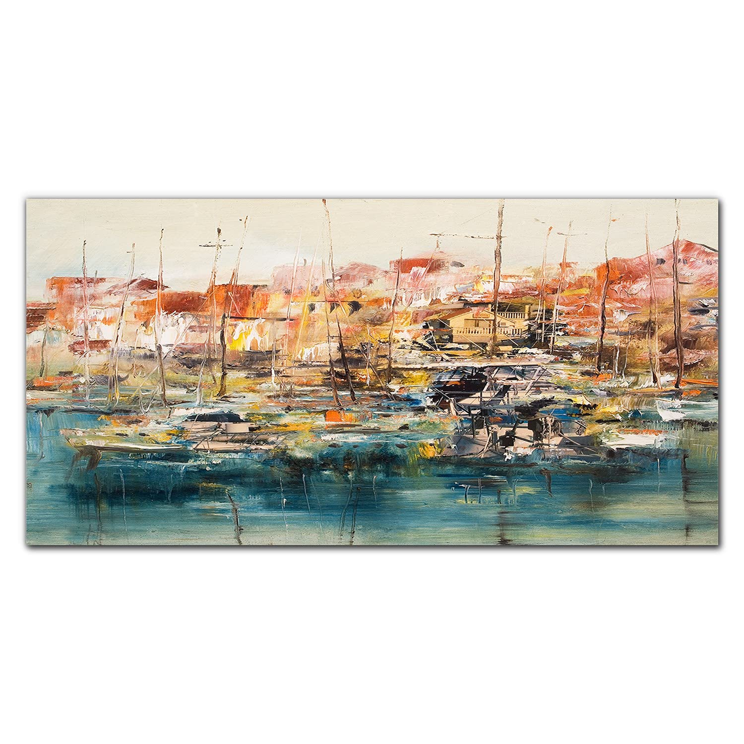 Protection murale cuisine anti-graisse en verre trempé 100x50cm bateaux