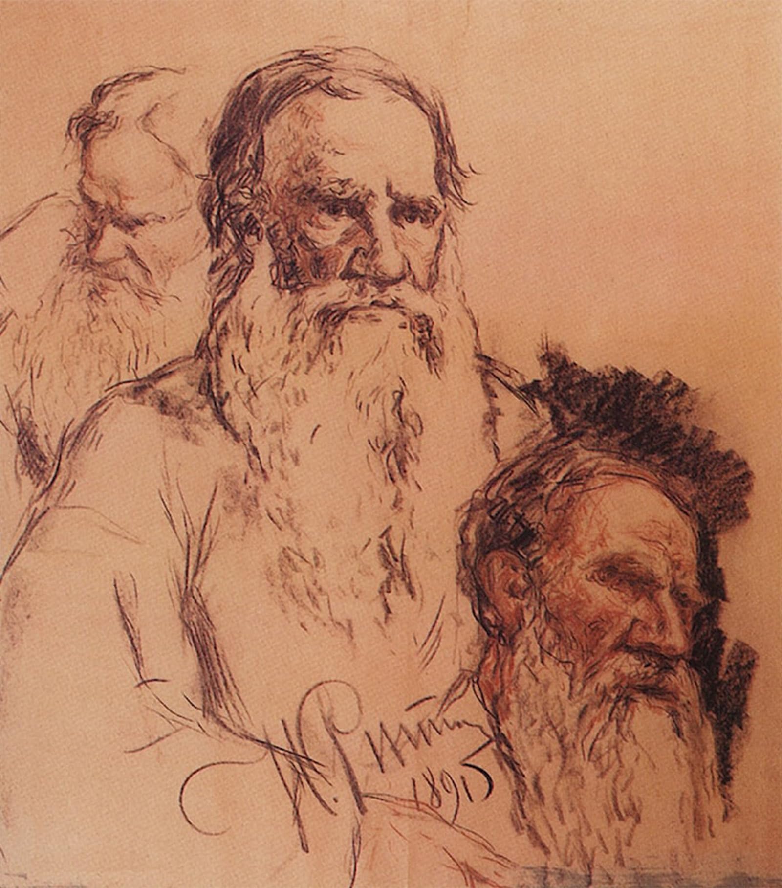 ARTXLXXBN Famous Art Print Poster Vintage Wall Art Studies of Leo Tolstoy by Il Ya Repin Canvas Art Poster for Home Decor 60x90cm