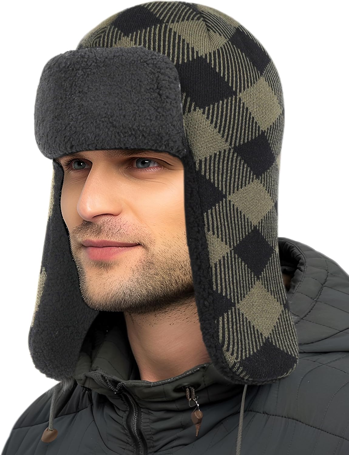 OUTDOOR SHAPING Trapper Hat for Men Women Windproof Trooper Hat Ushanka Ear Flaps Warm Winter Outdoor Hats