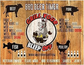 GYAO BBQ Beer Timer Magnet by Grill Your As* Off - Perfect Grill Companion, Ideal for Fridge or Grill Shelf - The Ultimate Gift for Pit Masters - 100% Veteran Owned - Made in Texas