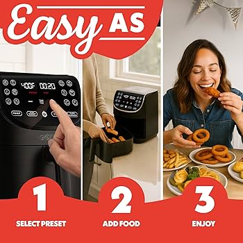Amazon.com: Gourmia Air Fryer - 7 Qt Large Capacity, FryForce 360º