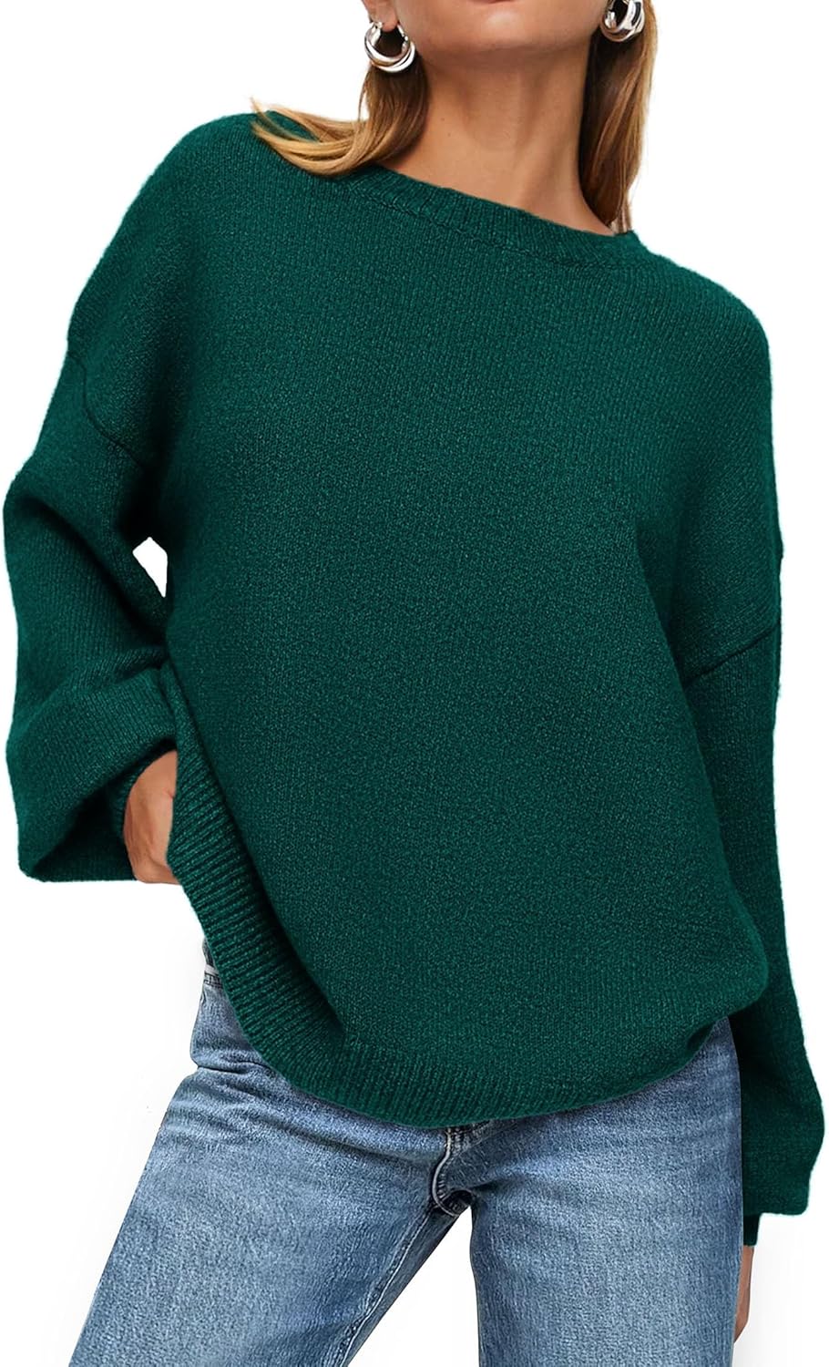 PRETTYGARDEN Women's 2026 Fall Sweaters Casual Crew Neck Long Sleeve Pullover Tops Ribbed Knit Loose Fit Winter Clothes