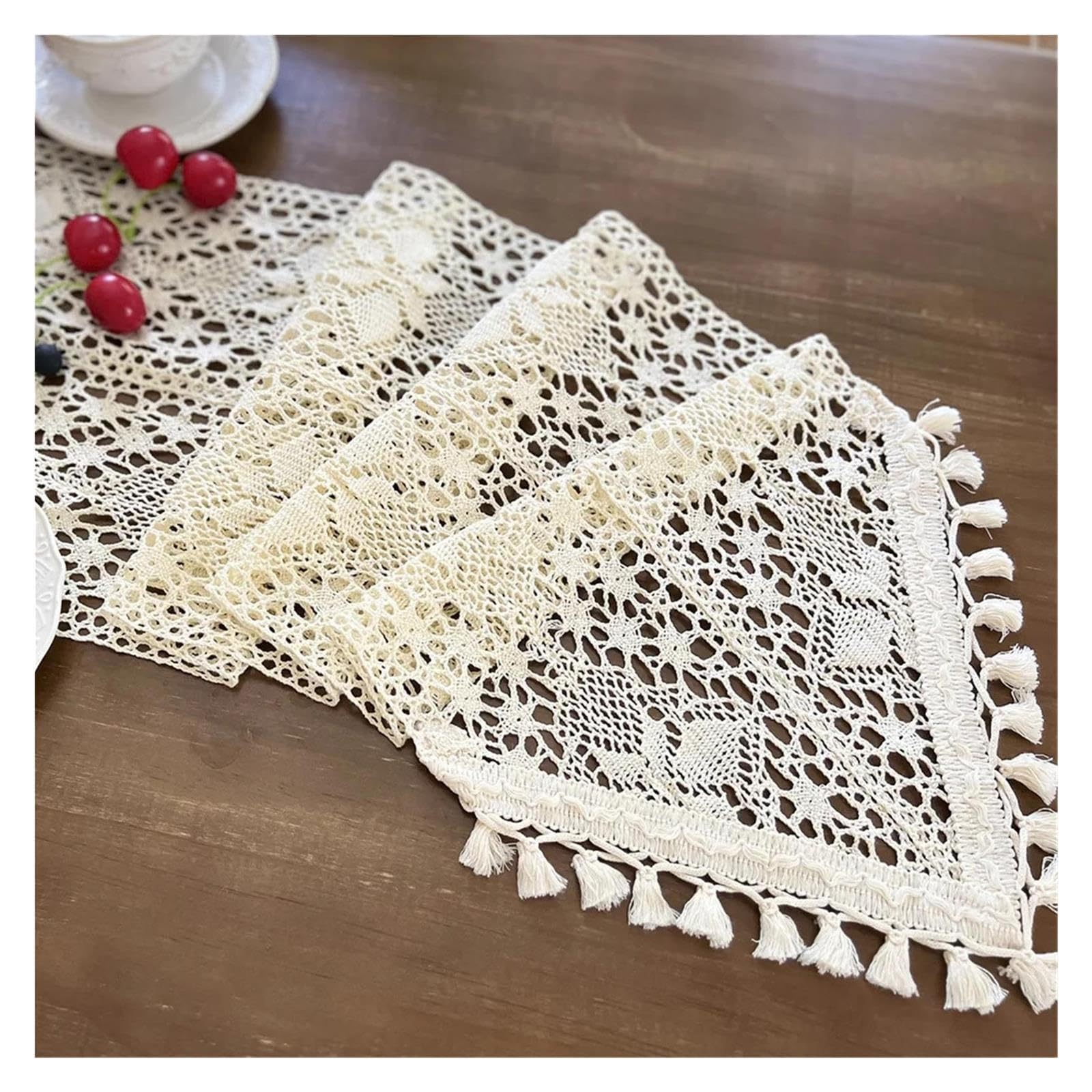Runner da Tavolo con Nappe Elegante runner da tavolo in pizzo beige