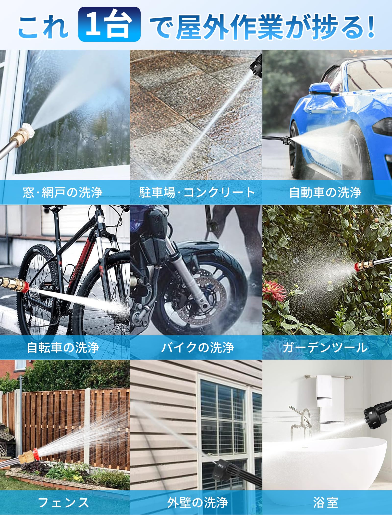 新品 高圧洗浄機コードレス充電式ARZERコードレスバッテリー駆動【洗車店監 新品 高圧洗浄機コードレス充電式ARZERコードレスバッテリー駆動