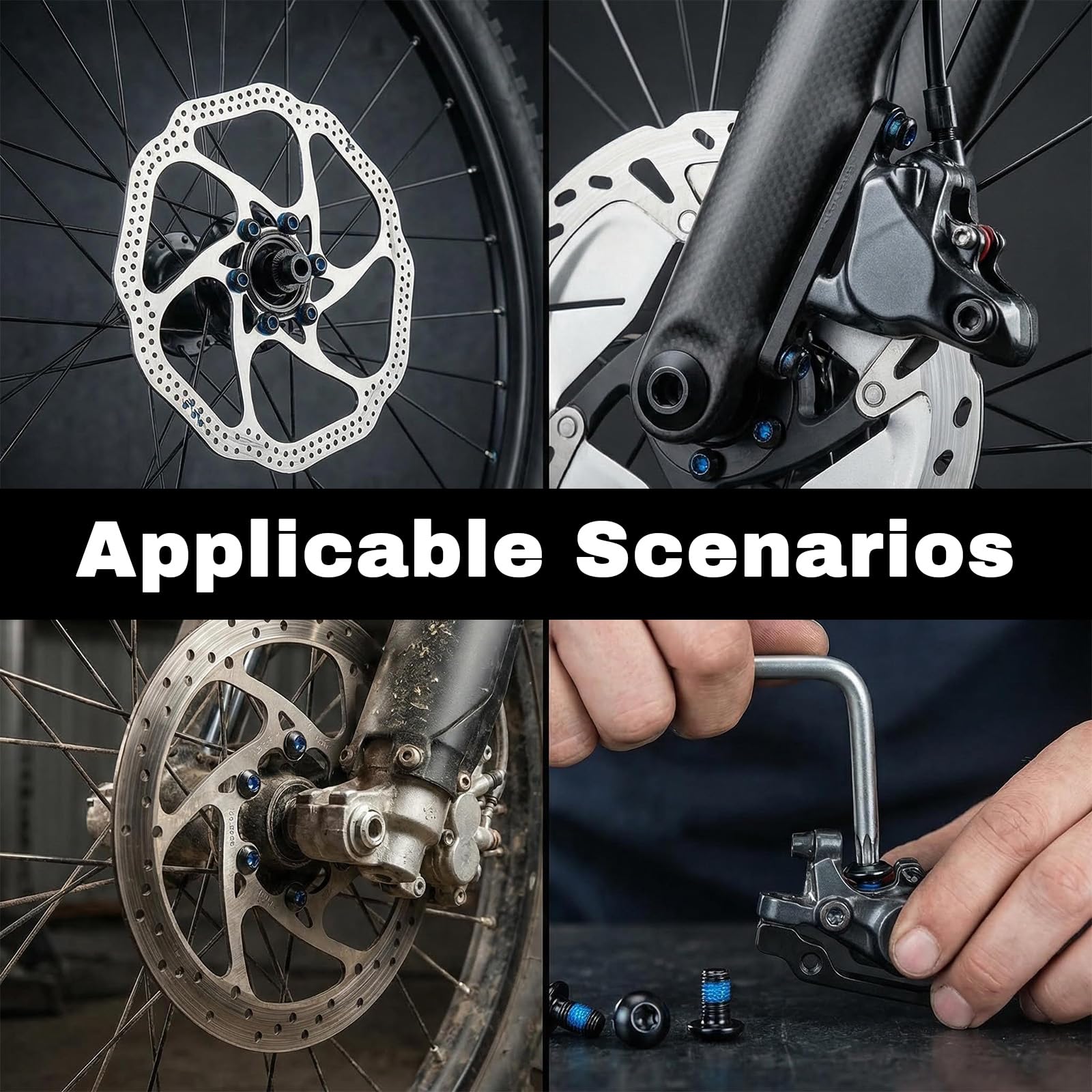 Bicicleta tornillos discos freno M5 x 10 mm acero T25 bicicleta montaña