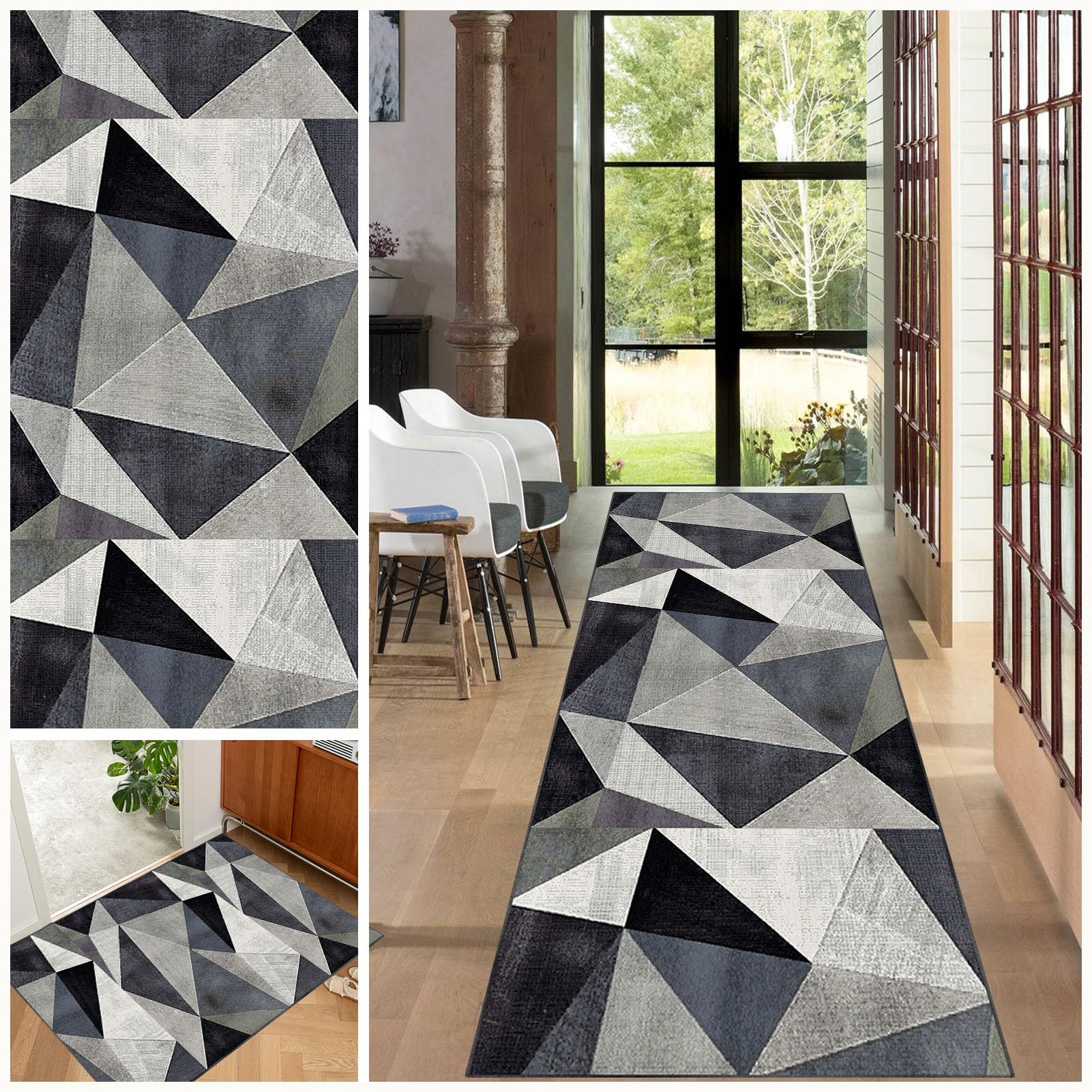 EYKWKB Carpet Runners for Hallways Non Slip Long Hallway Hall Runner Kitchen Runner Washable Entryway Runner Rug Area Rug for Living Room/Kitchen/Hallway/Bedroom/Corridor 60 x 150 cm