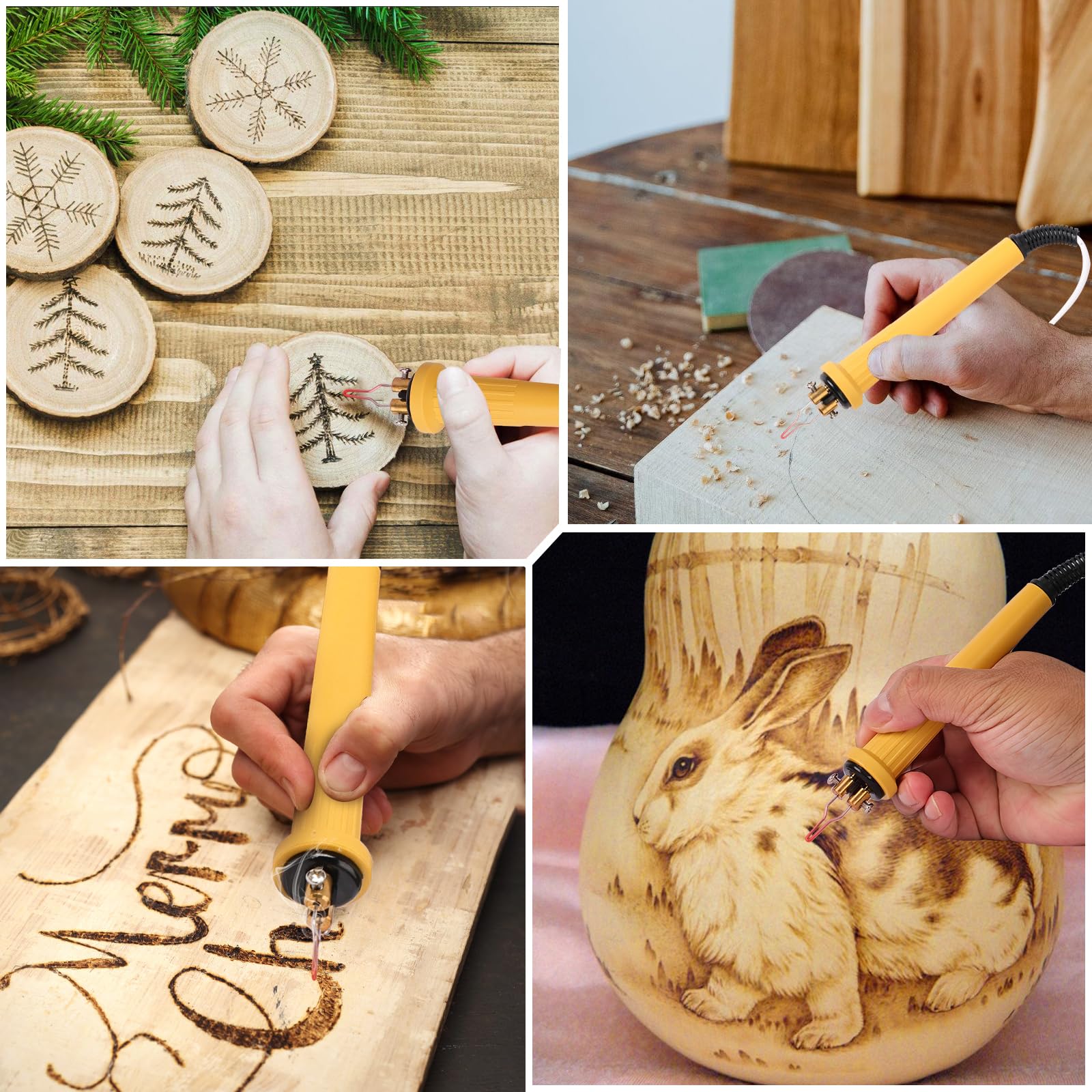 Set Pirografo per Legno professionale con Display LCD,20 Punte Incluse, Temperatura Regolabile 250–750°C, Ideale per Legno, Pelle, Zucca e Sughero