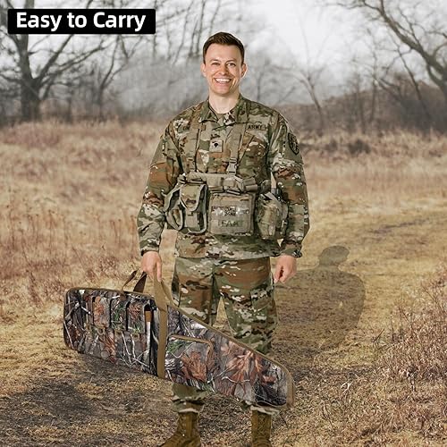 Miniatura 7 de Fundas blandas para rifle para escopetas, bolsa larga para rifle con múltiples bolsillos para revistas, correa de hombro antideslizante ajustable
