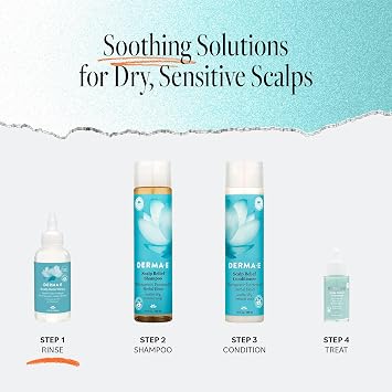DERMA E Scalp Relief Rinse, 4 Fl Oz, Itchy Scalp Relief Treatment