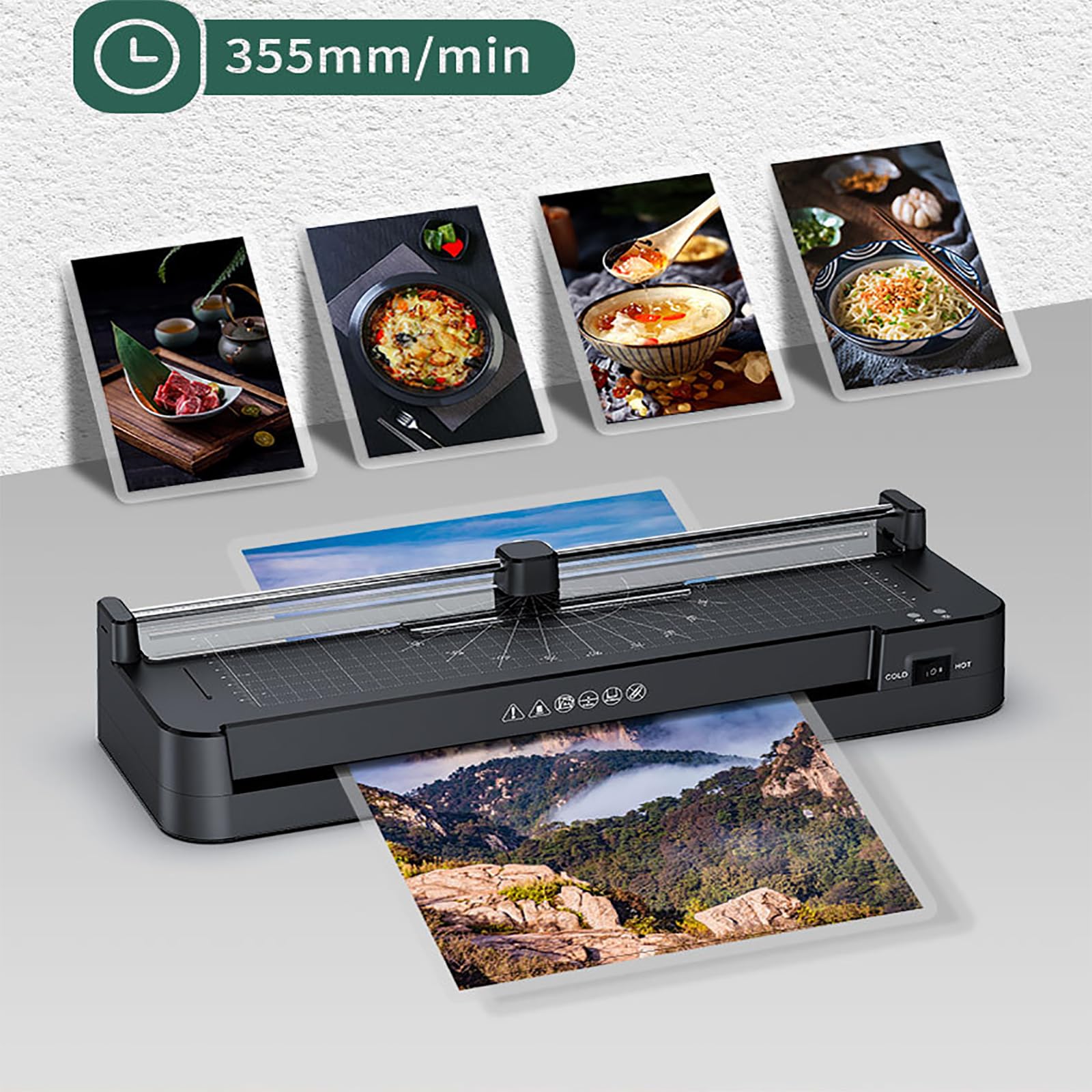 Maszyna Do Laminowania Termicznego Ze Wskaźnikiem Świetlnym, Komercyjny Laminator Do Laminowania A3 Z Przycinarką Do Papieru, Szybkim Nagrzewaniem I Inteligentnym Usuwaniem Folii, Do Biura, Domu