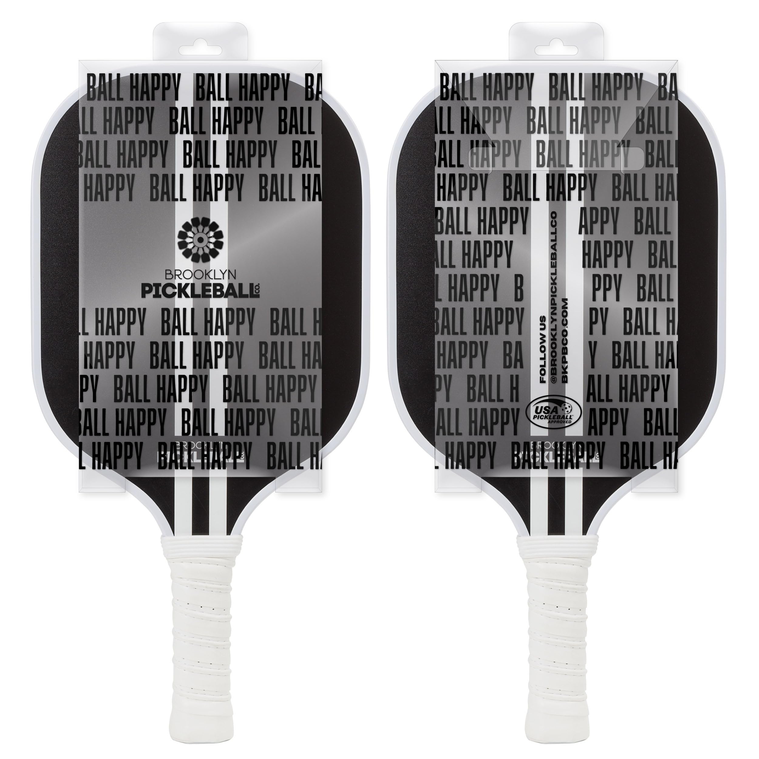 Brooklyn Pickleball Co. Wiosło kulkowe do marynaty | włókno węglowe | rdzeń o strukturze plastra miodu | prążkowany antypoślizgowy uchwyt na poduszkę | pojedyncza rakieta | wiosła do marynowania