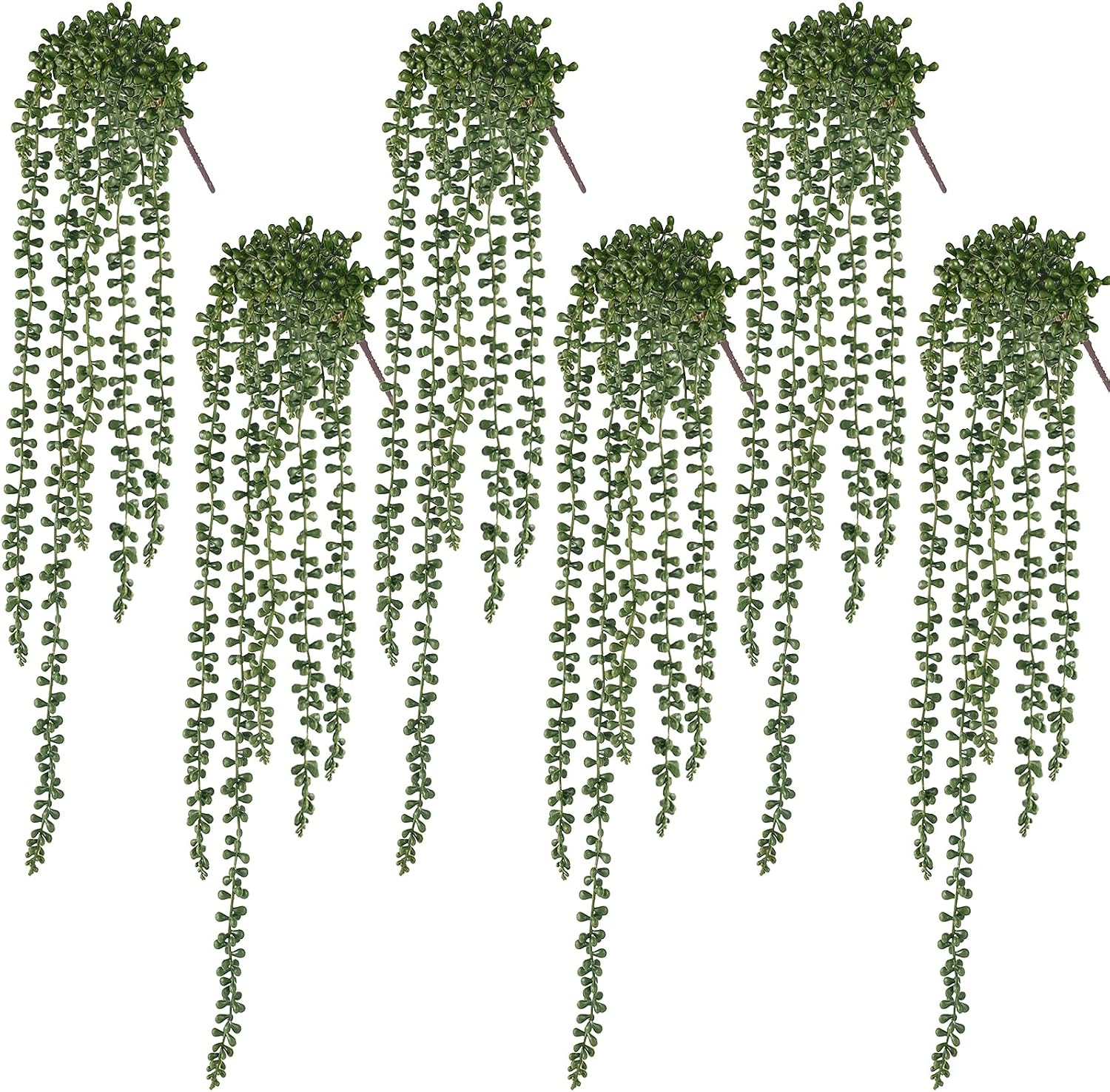 4 Pcs String of Pearls Plant Artificial Hanging Succulents Plants Draping Greenery Fake Hanging Greenery Vines Decoration for Home Garden Indoor and Outdoor