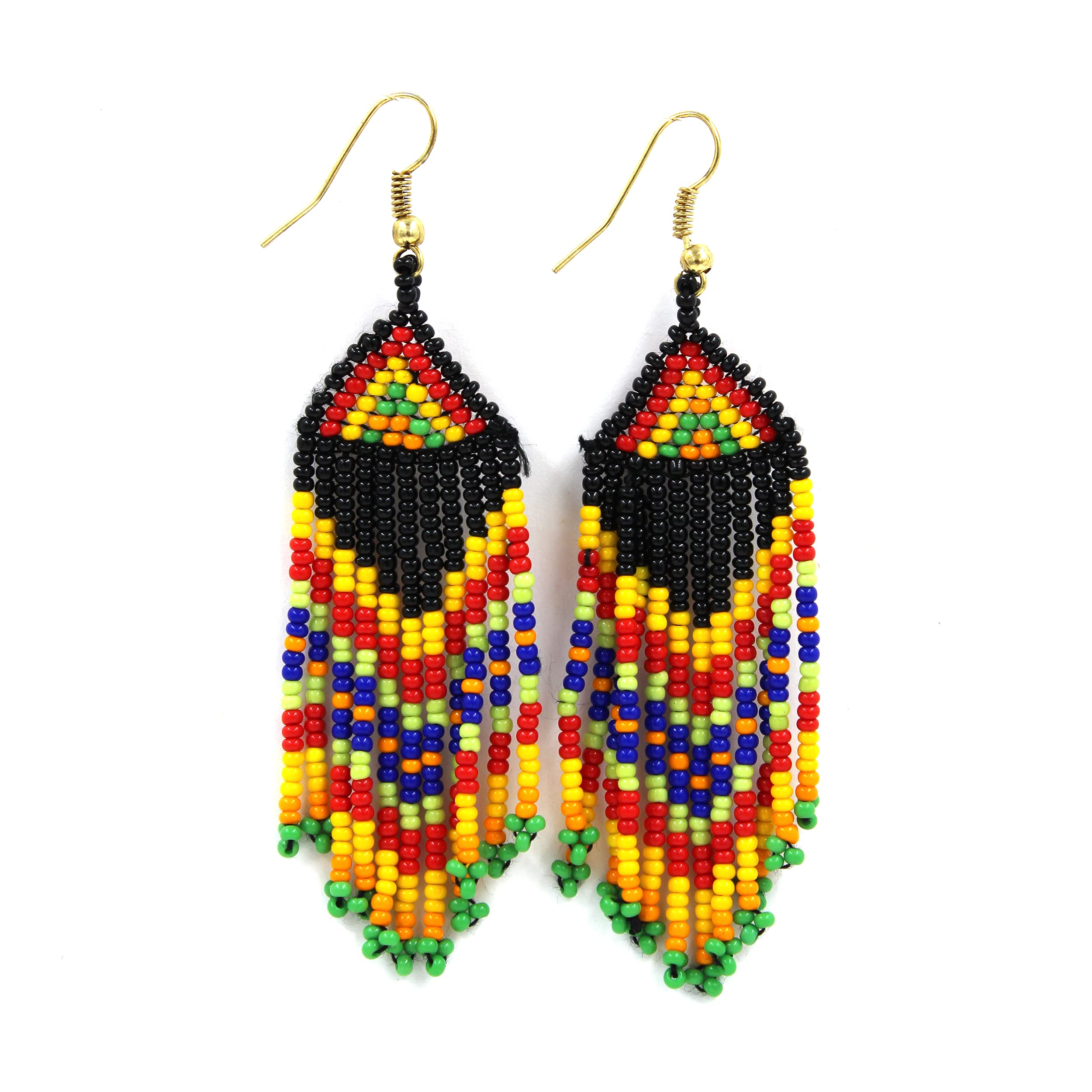 Prapti handicraft No Stamp Beads No Metal Tribal Seed Bead Earrings for Women (Black) (B07QFGV6TP) Amazon Price History, Amazon Price Tracker
