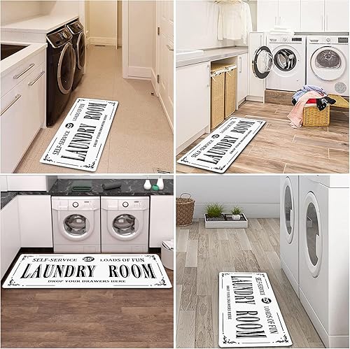 Miniatura 3 de Alfombra antideslizante para cuarto de servicio, alfombras grandes de lavandería para lavandería, alfombra para lavadora y secadora, alfombra para