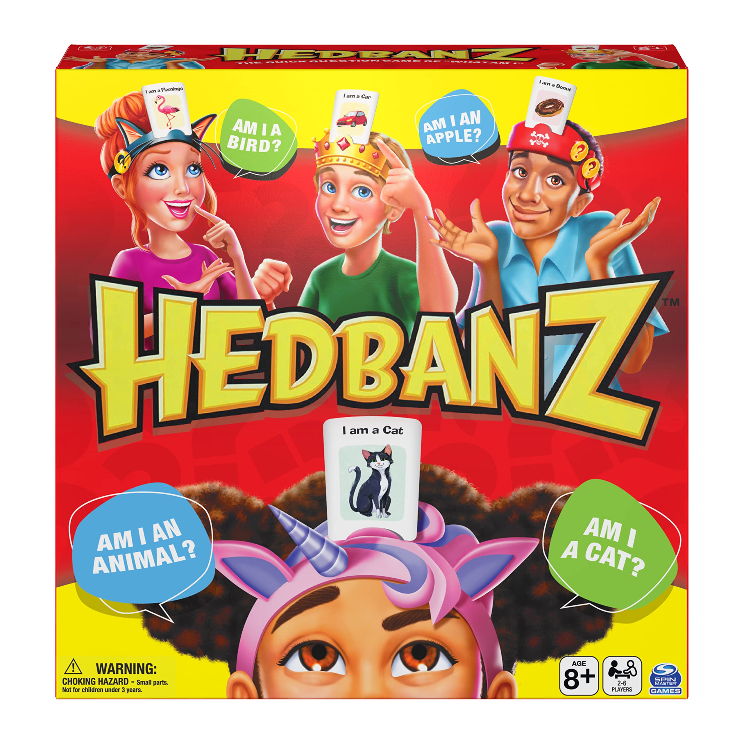 Hedbanz Picture Guessing Game With 25 Bonus Cards, For Kids And