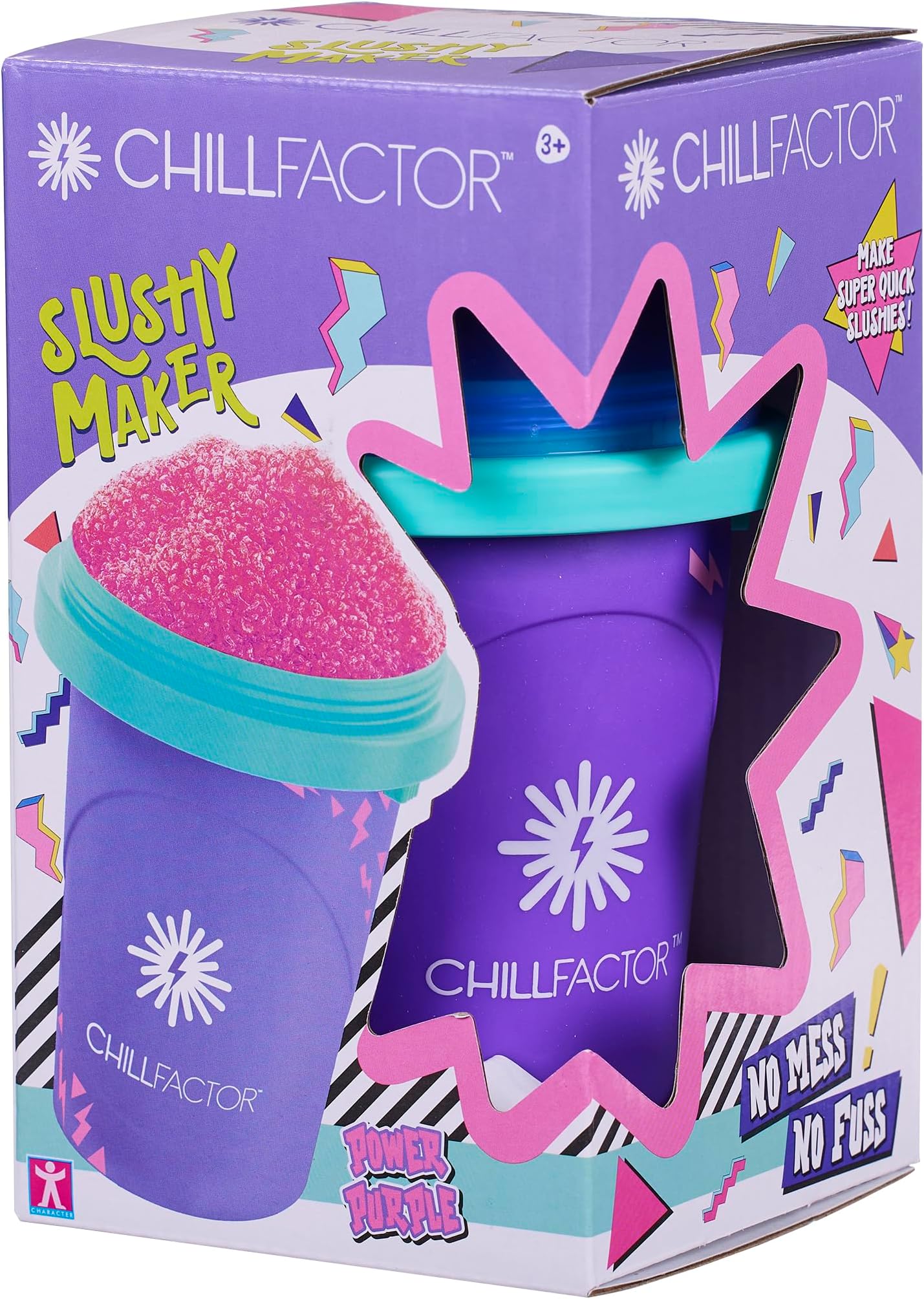 Color Shock Slushy Maker Power Purple - Reusable Slushy Maker Cup Homemade Slushies Squeeze Cup Slushy Maker Kitchen Toy