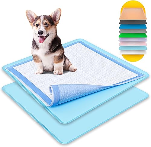 TidyFriend - Bandeja para almohadillas de entrenamiento de 24 x 24 pulgadas, soporte de silicona para almohadillas de entrenamiento para cachorros,