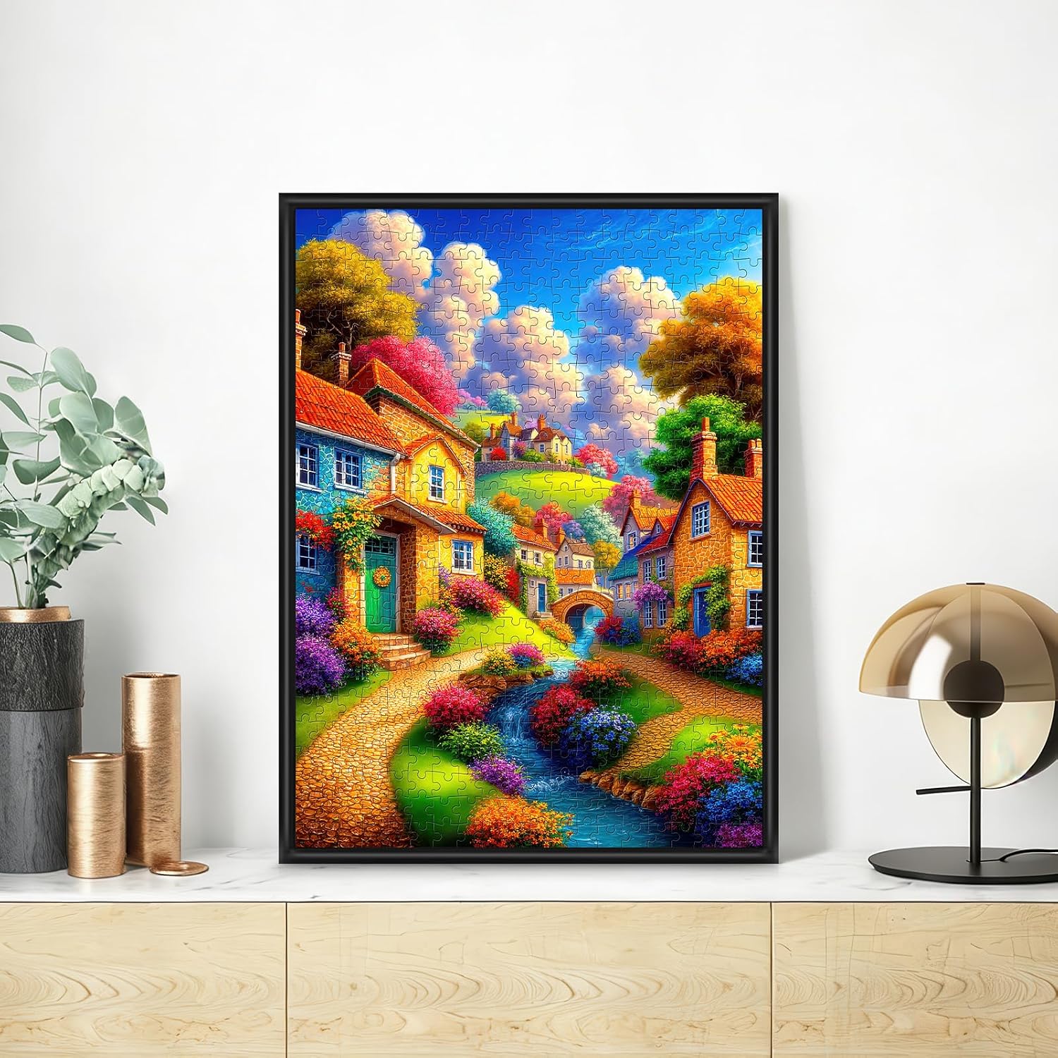 500 Piece Jigsaw Puzzle for Adults Colorful Enchanted Village Puzzles image 5
