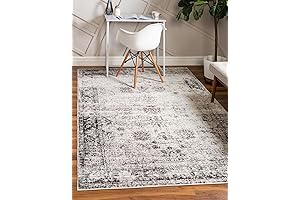 Unique Loom Sofia Collection 8x5 Rug in Gray/ Beige