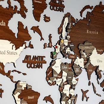 IWA CONCEPT 3D Multilayered Wooden World Map | Wood World