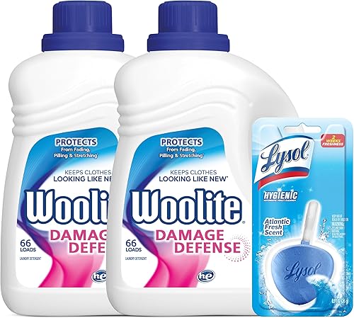 Woolite Darks - Detergente líquido para ropa, 66 cargas, lavadoras regulares y HE, ropa oscura y negra y jeans con 1 limpiador higiénico de inodoro disponible en Yaxa Guatemala
