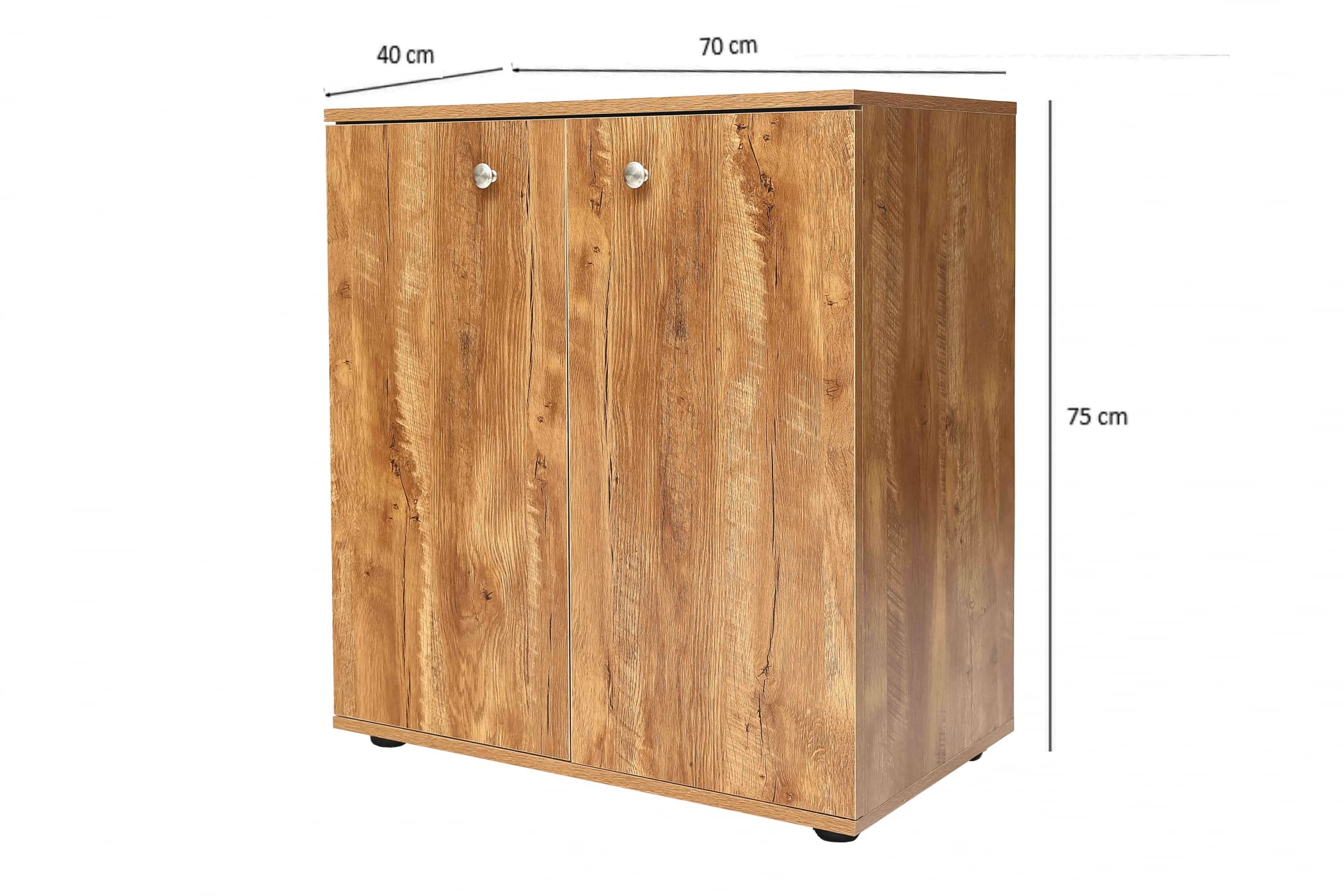 Aktenschrank Vandol mini weiß 74 cm hoch