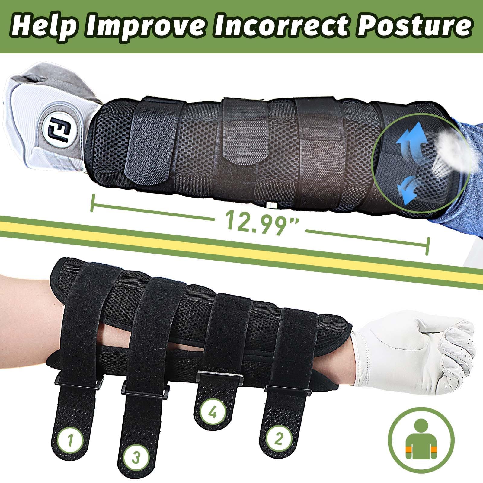 Golf Ellenbogen-Korrektur zur Armfixierung Effektiver Golf Schwungtrainer gegen Chicken Wing, 33 cm Straight Arm Trainer, Profi Golf Zubehör & Ideale Golf Geschenke