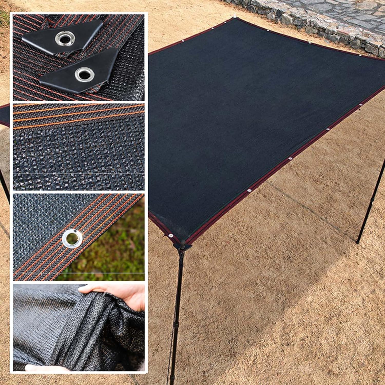 Cubierta de Tela con protección Solar de 4x6 m, Red de Sombra para Plantas de jardín, Lona de Malla de Sombra para Patio, Red de Sombra para Cubierta de Plantas, Malla de protección Solar ne