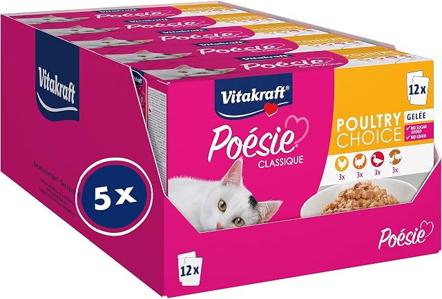 Vitakraft Poésie Classique, comida húmeda para gatos, comida húmeda en gelatina para gatos, con pollo
