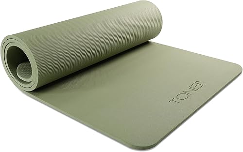 TONE Fitness Tapete de yoga colgante, tapete de pilates, tapete de ejercicio para entrenamientos en casa con correa de transporte  patrón en V