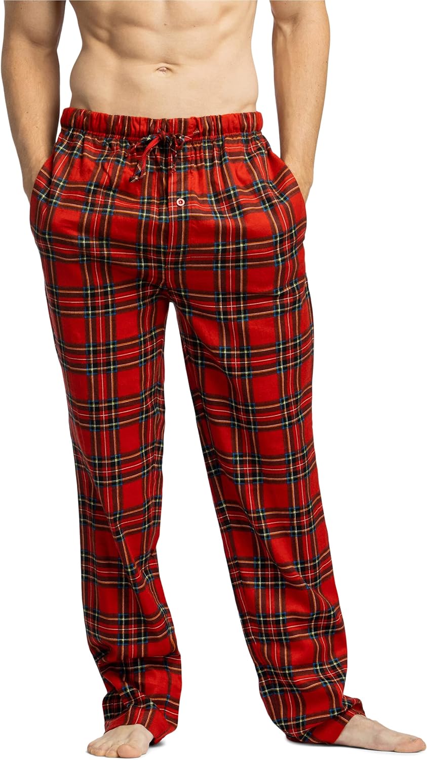 Fishers Finery Men's EcoFlannel Plaid Pajama Pant; Flannel