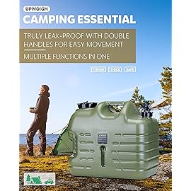 UPWOIGH Camping Water Container, 6.6 Gallon Big Water Jug(25L), Truly No Leakage Water Storage, Military Green Water Tank,BPA Free Overlanding Gear
