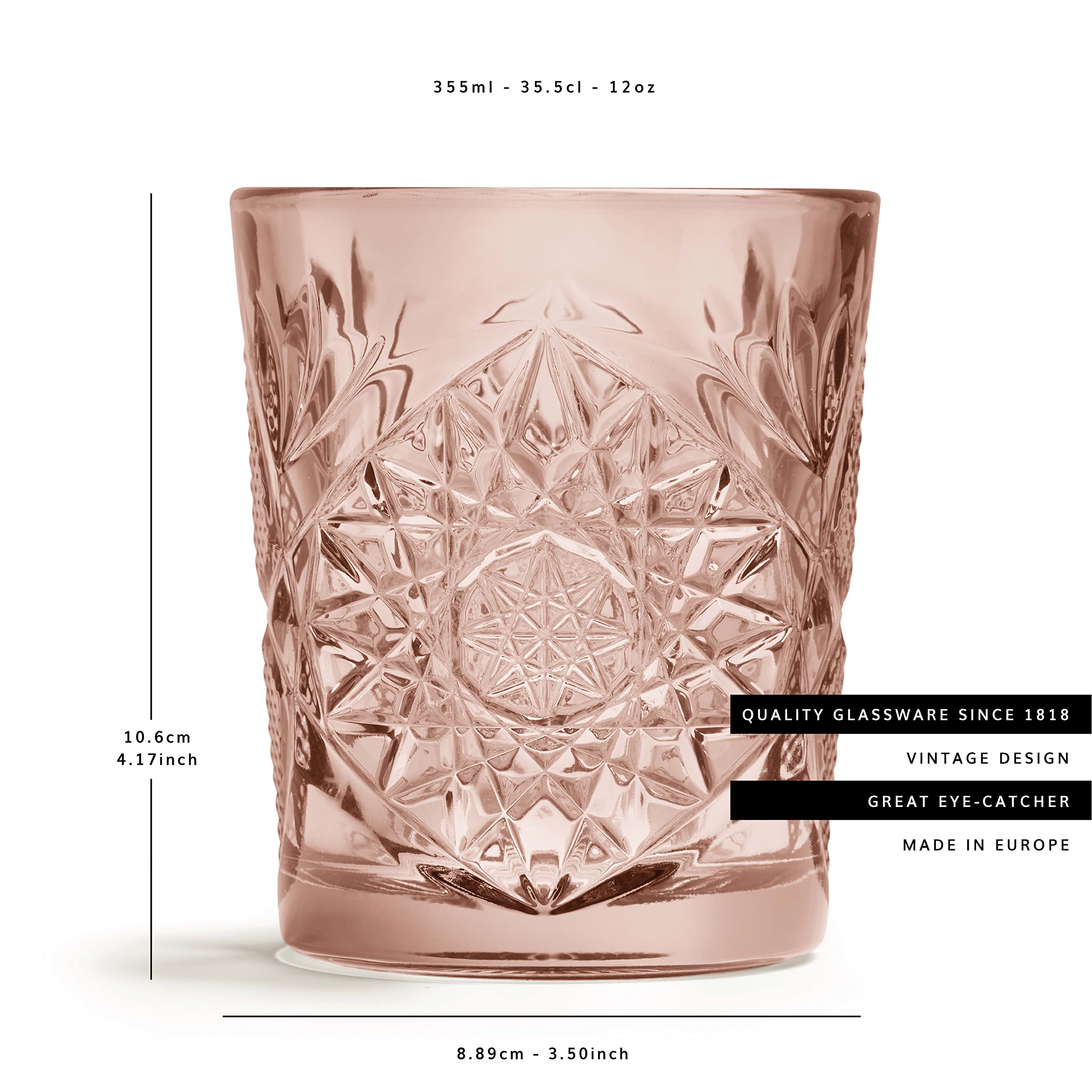 Libbey »Hobstar« Trinkglas Inhalt:6 x 0,35 Liter, rose