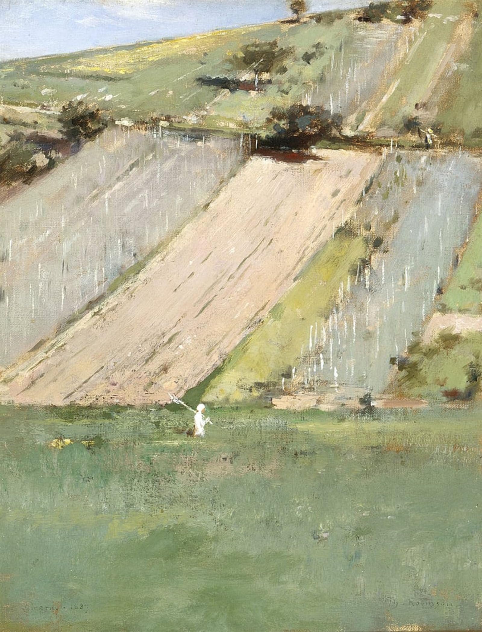 Lienzo a Hillside Giverny Theodore Robinson cuadro decoración paredes impresionista 5