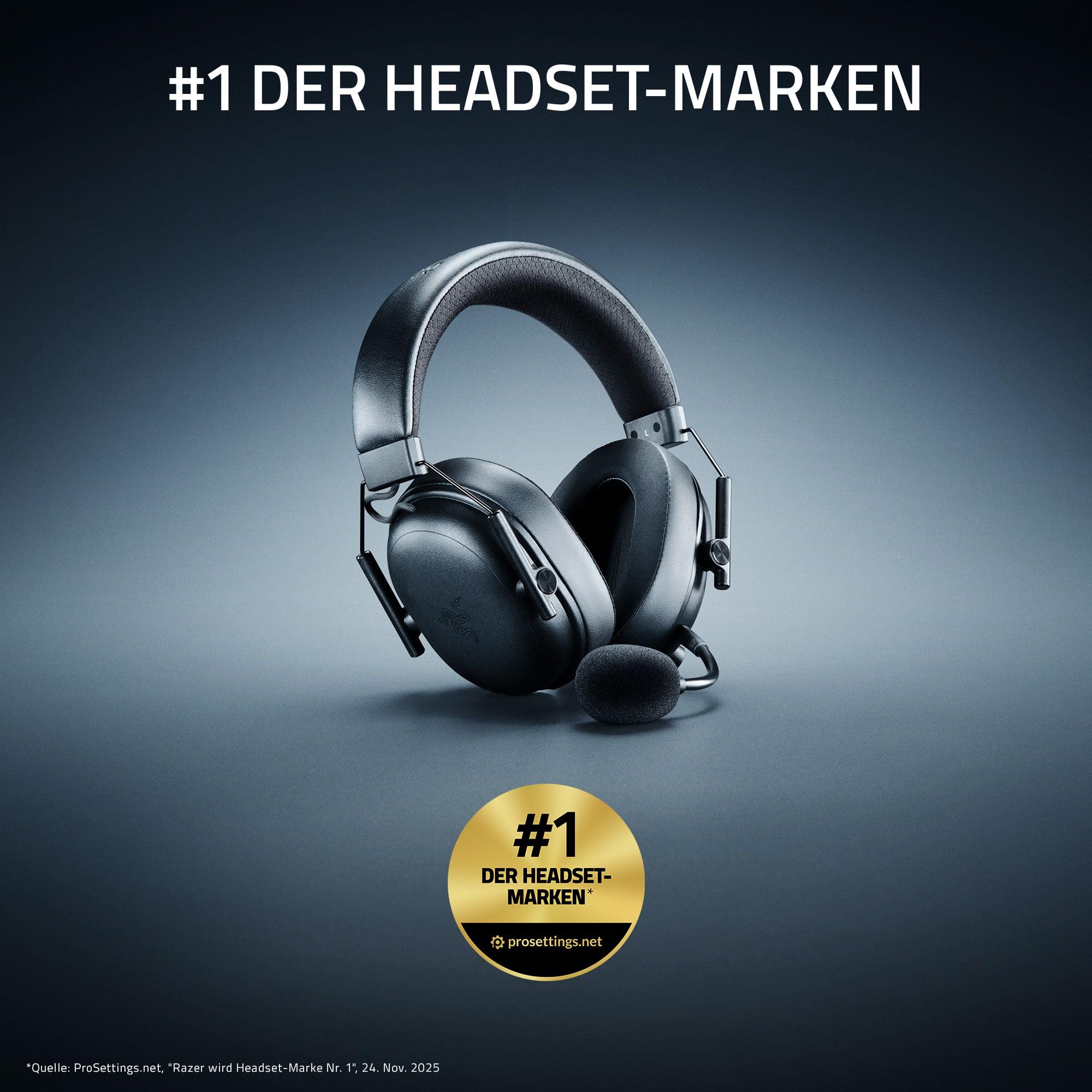 Razer BlackShark V3 Kabelloses E-Sport-Headset Triforce 50mm Treiber THX Spatial Audio Wireless 2,4Ghz Bluetooth Schwarz