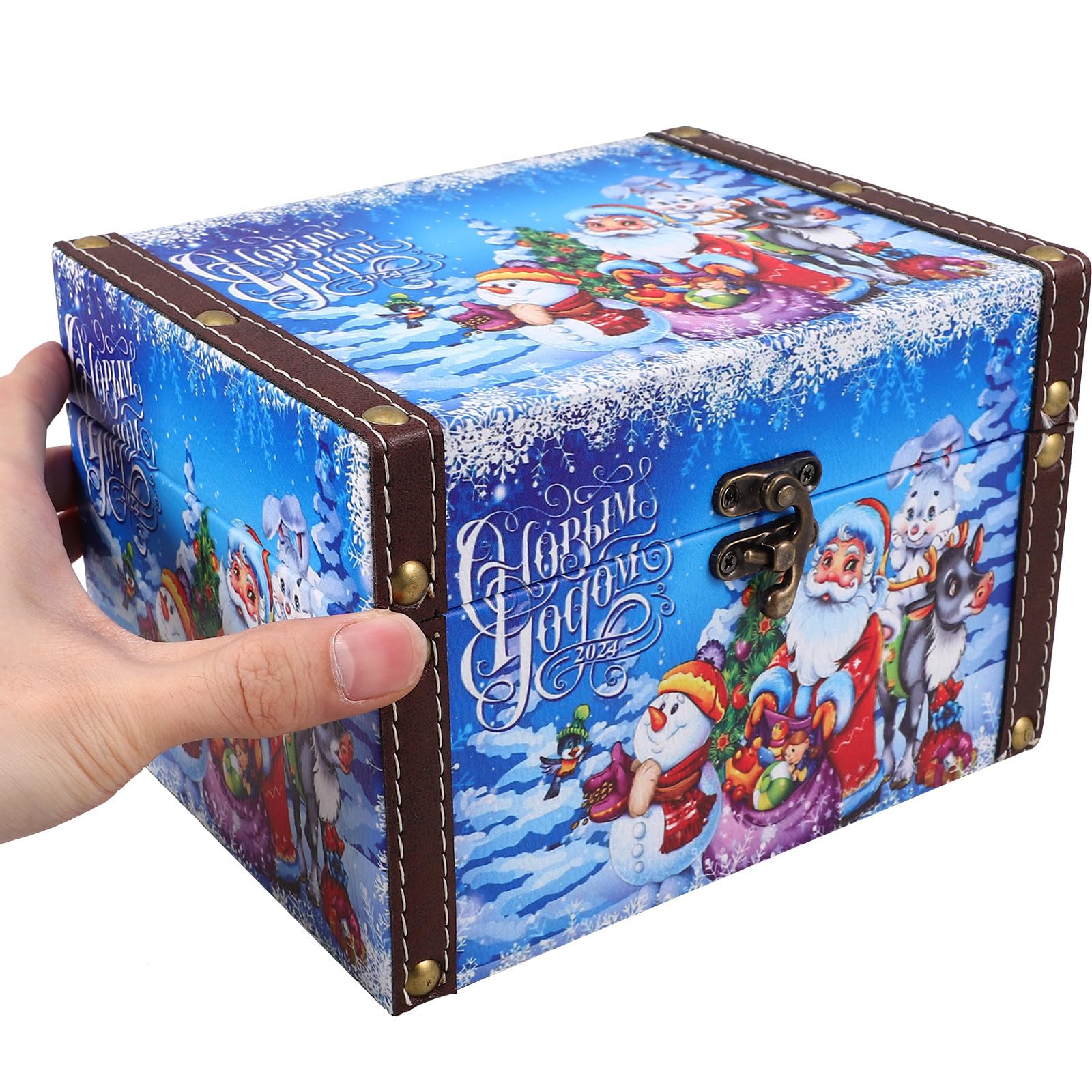 Toyvian 3 Stück Weihnachtsholzkiste im Vintage Stil für Schmuck und