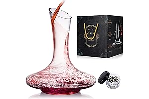 Aerating Wine Decanter, 100% Lead-free Crystal Glass Wine Carafe
