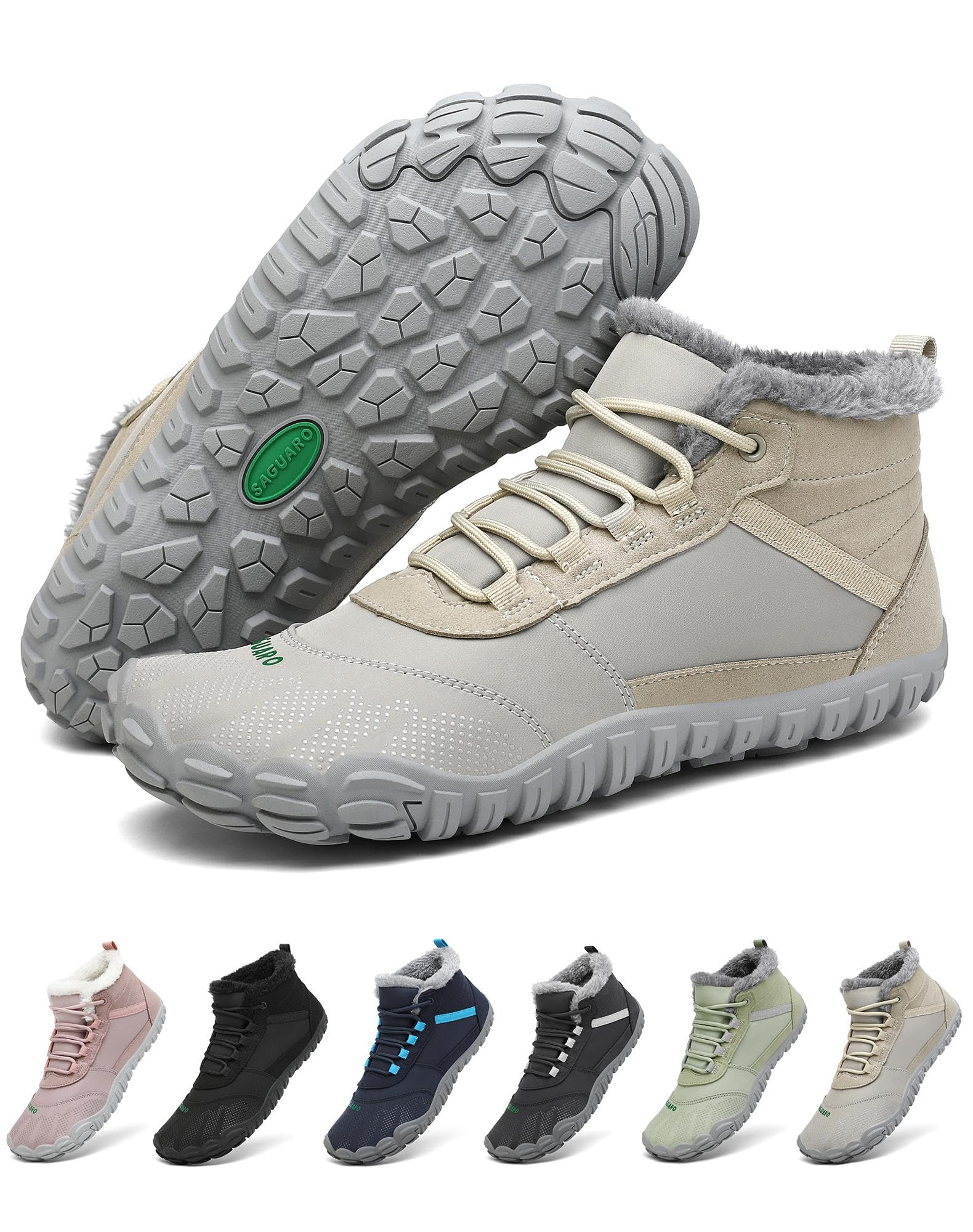 SAGUARO Barefoot Stivali Invernali Impermeabile Uomo Caldo Scarpe Inverno Donna Trekking Sneaker Outdoor Impermeabile