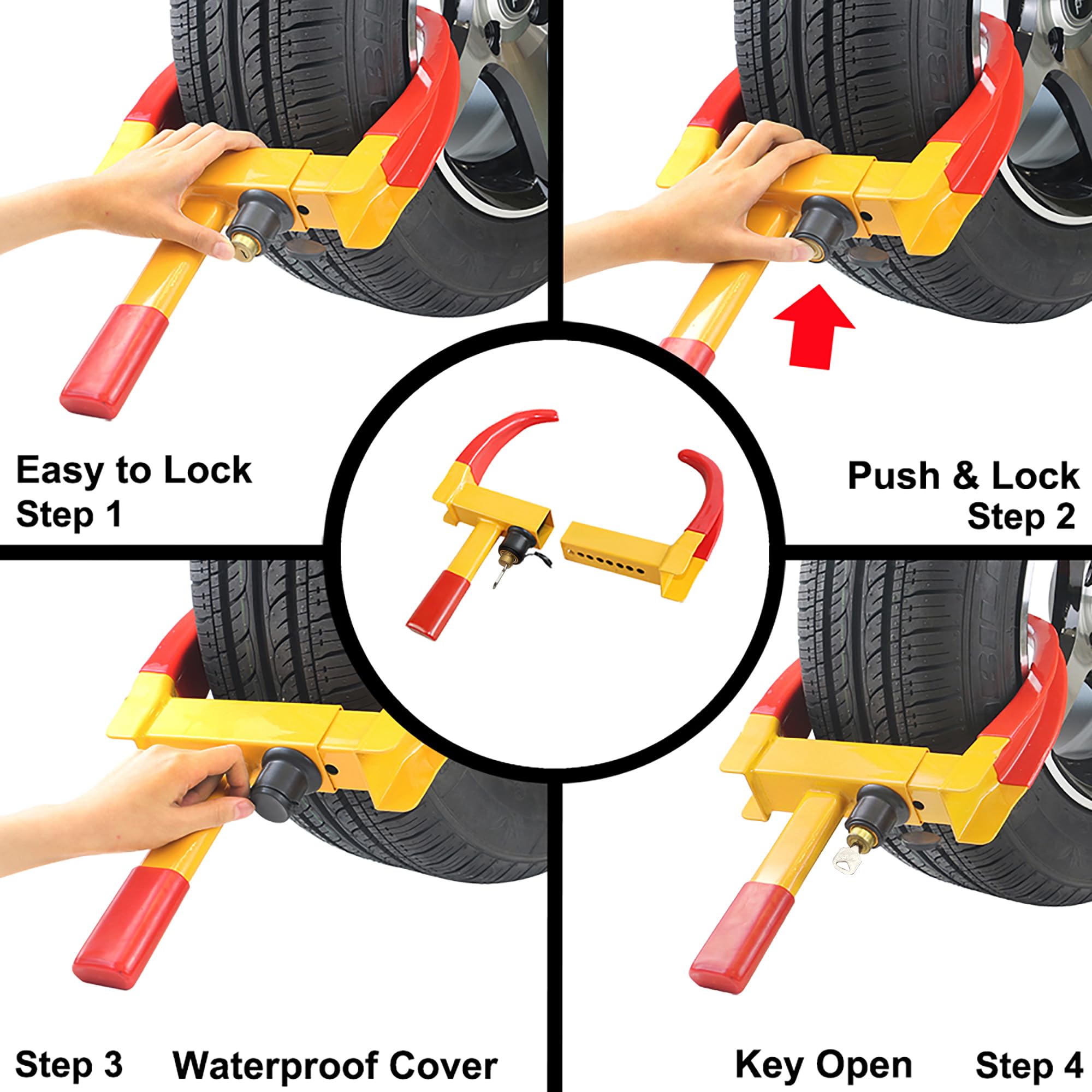 KAYCENTOP Tire Lock, Wheel Clamp Lock, Trailer Wheel