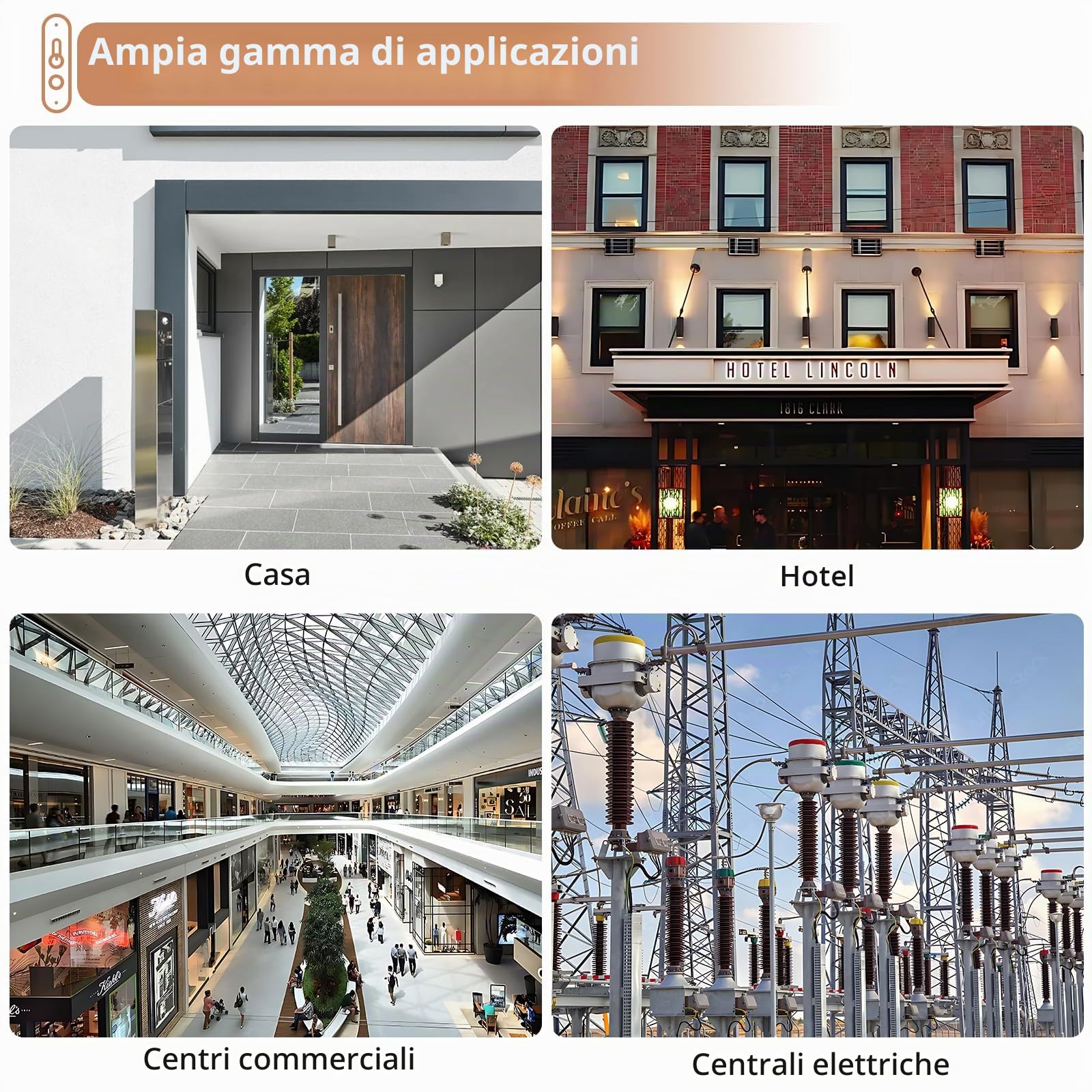 Kamtop Quadro Distribuzione Bifase IP65-24 Moduli a Doppia Fila con 5 Morsetti Trifase e 7 Prese Esterne, Progettato per Cantieri Edili, Vivai Professionali e Impianti Commerciali