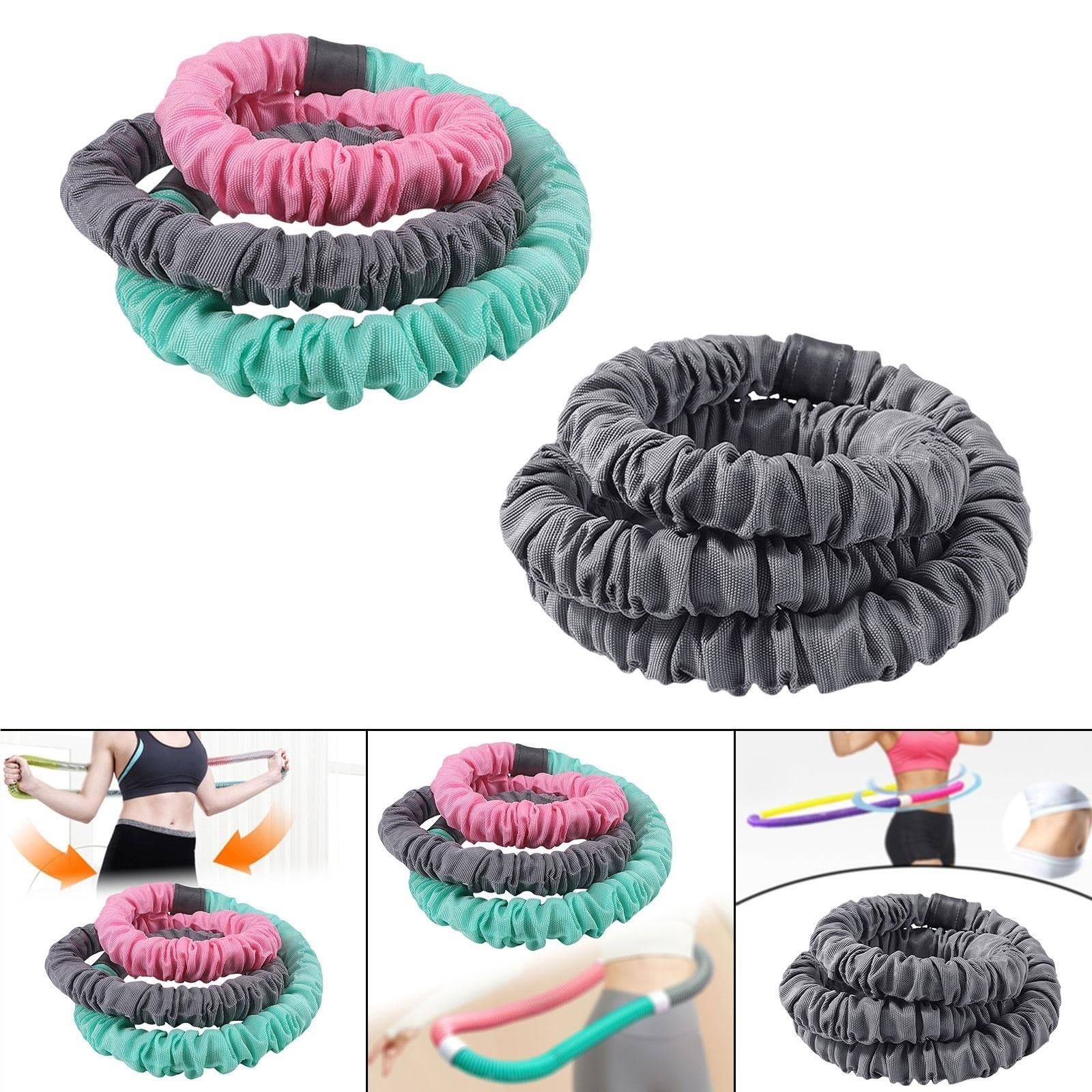 Hula hoop pieghevole a molla Aggiorna la vita massaggiante regolabile Hula Hoop fitness ponderato for un allenamento efficace del core