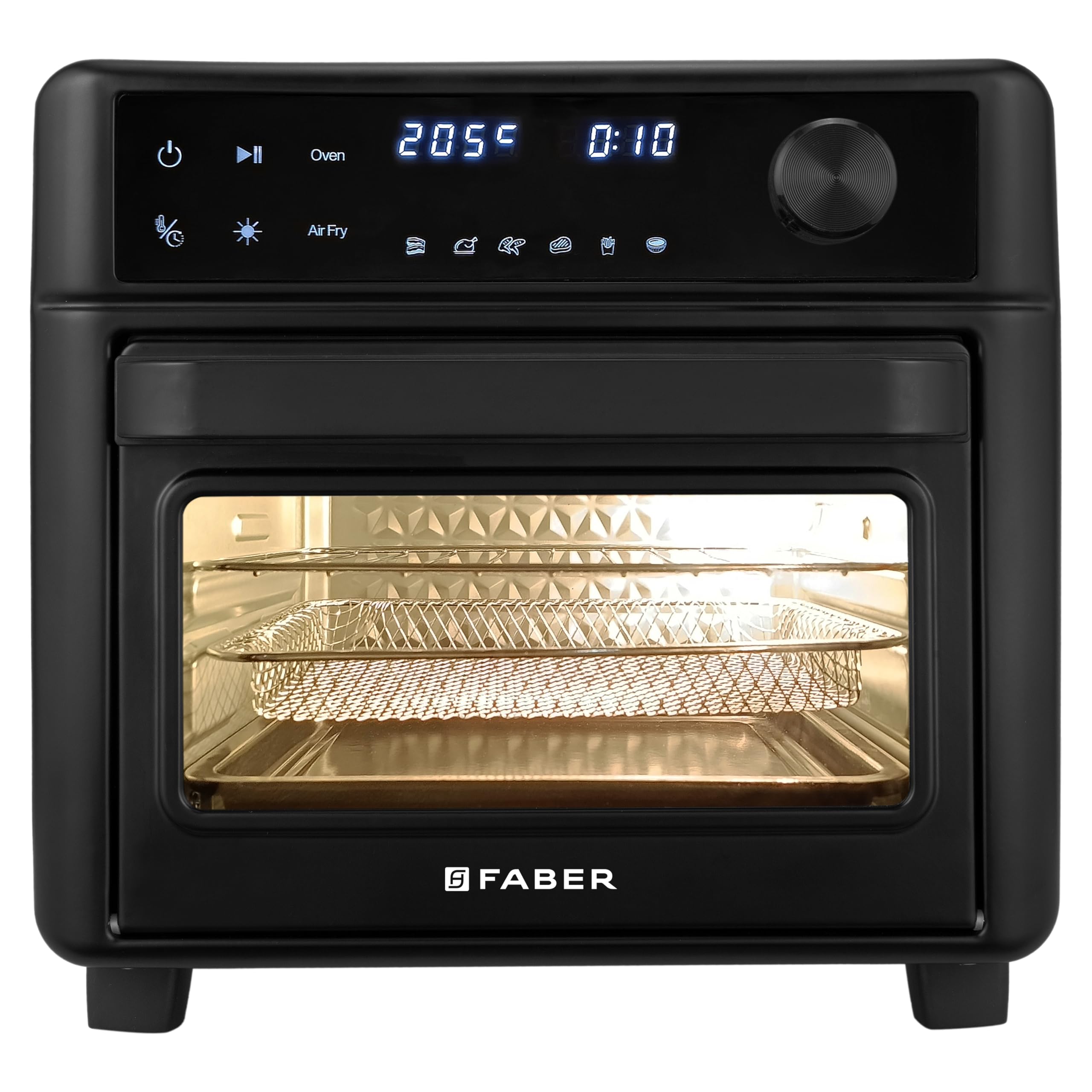 Faber Air Fryer Oven 14L 1400W|View Window| Digital control|Convection Function|Bake Tray, Tray Handle & Crumb Tray|Dishwasher safe removable parts|12 Presets|Roast,Fry,Toast,Defrost|FAO FryMax 14D BK-image-30