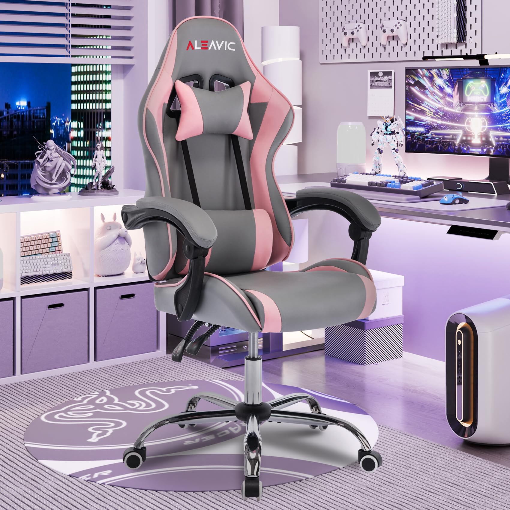 Amazon.com: ALEAVIC Gaming Chair with Massager, Fabric Gaming