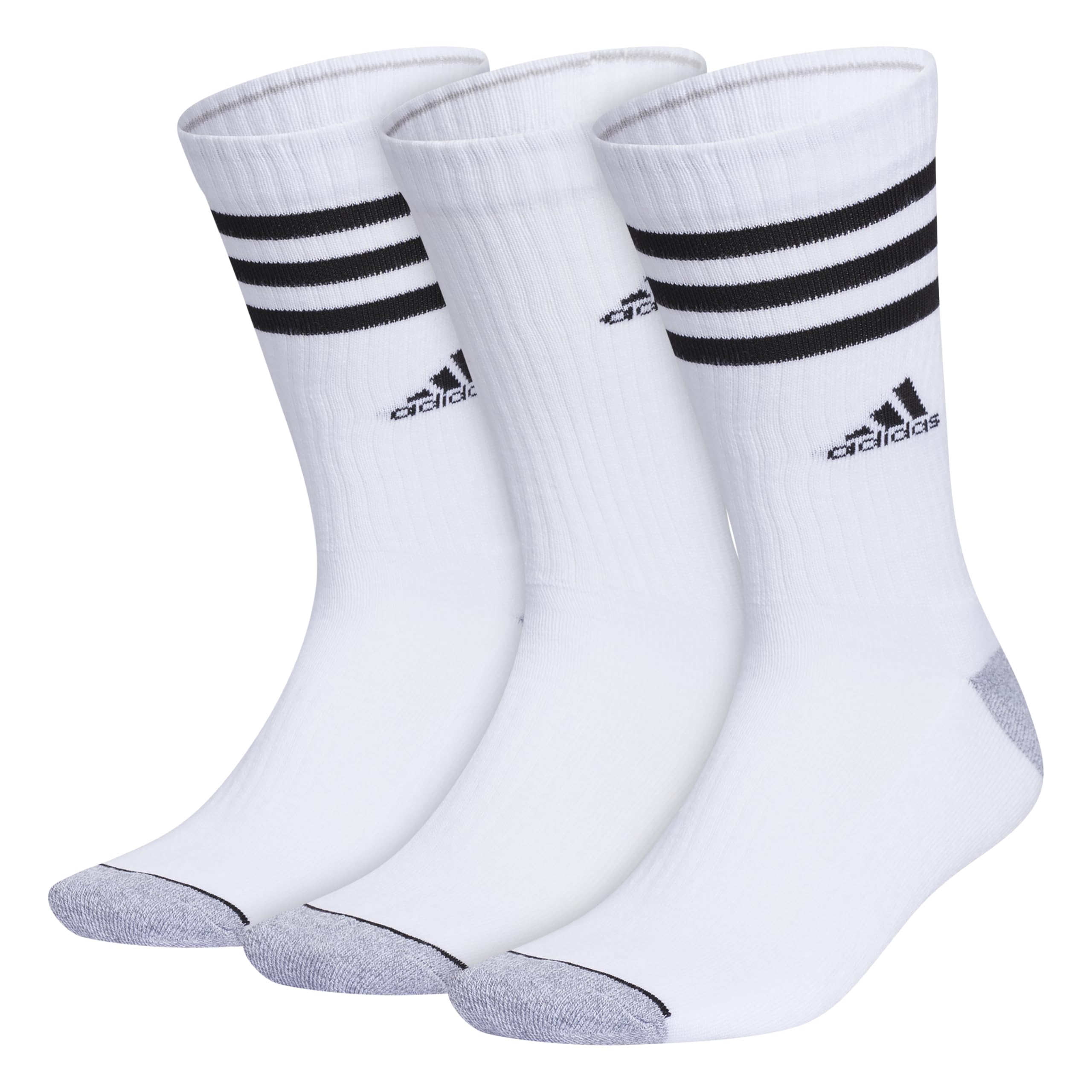 Men's Athletic Cushioned Crew Socks (3 Pairs) Graphic Logo Striped